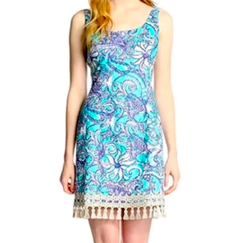 Lilly Pulitzer Eaton Montauk Seafoam Teal Green Sleeveless Shift Dress size 2 - Picture 2 of 7